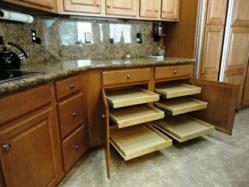 Beautiful kitchen with pull out shelves from Slide Out Shelves LLC